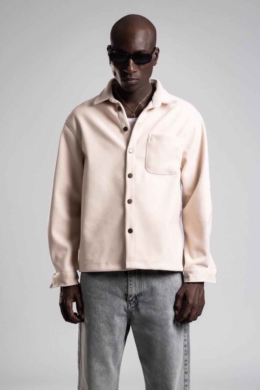 Wholesale Men's Light Beige Wool Blend Coat 1503W26-1793