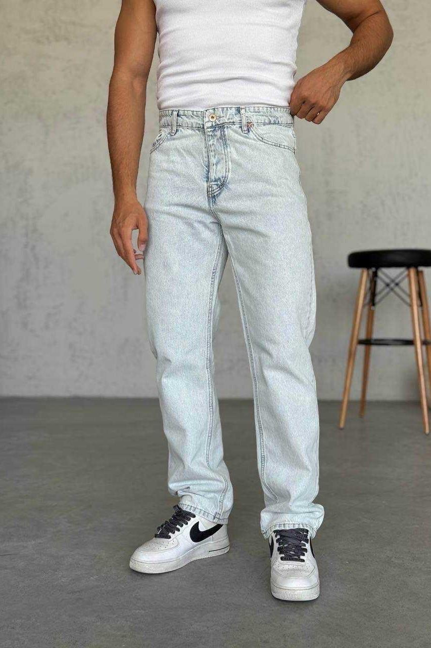 Wholesale Men's Light Blue Baggy Jeans 1504W26-PNT2468