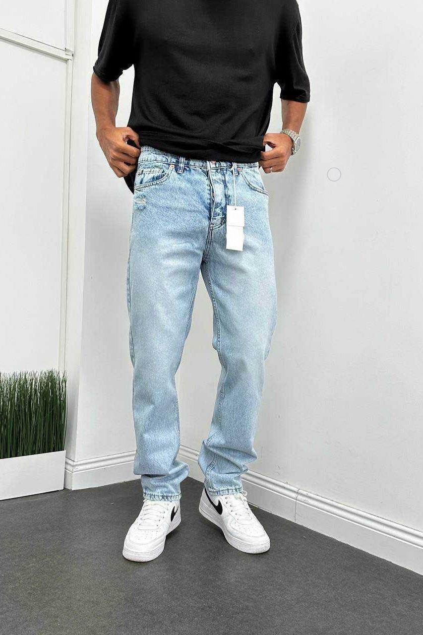 Wholesale Men's Light Blue Baggy Jeans 1504W26-PNT2529