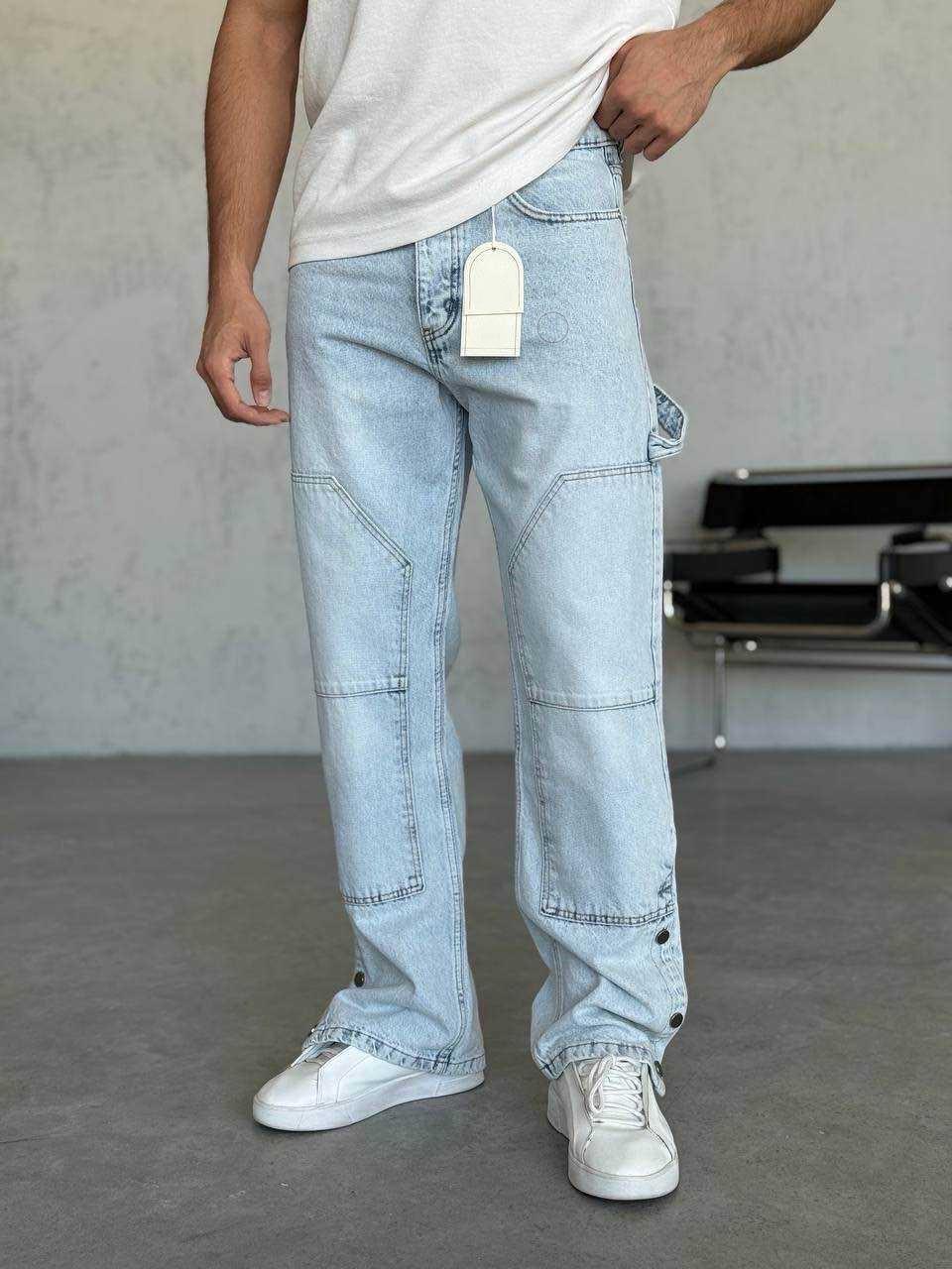 Wholesale Men's Light Blue Baggy Jeans 1504W26-PNT3186