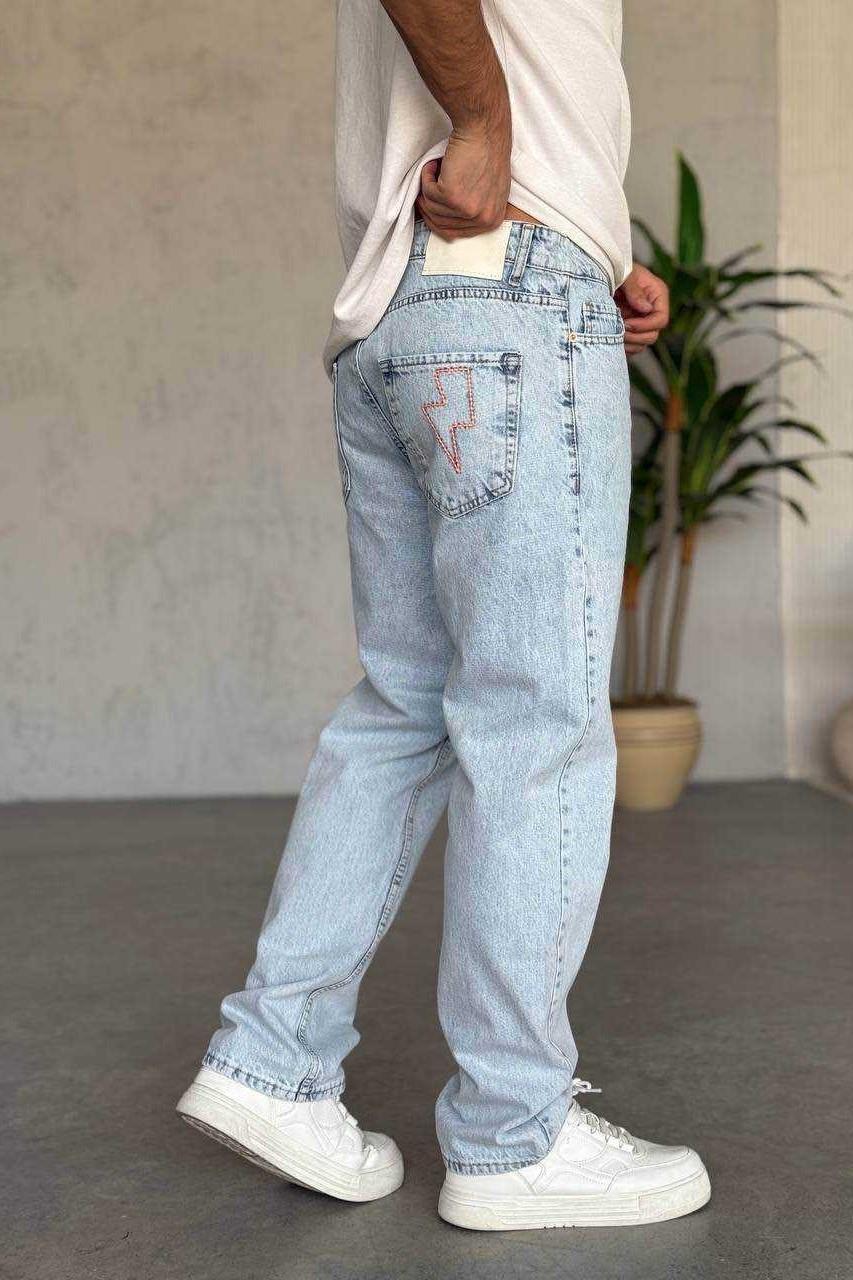 Wholesale Men's Light Blue Baggy Jeans 1504W26-PNT3208