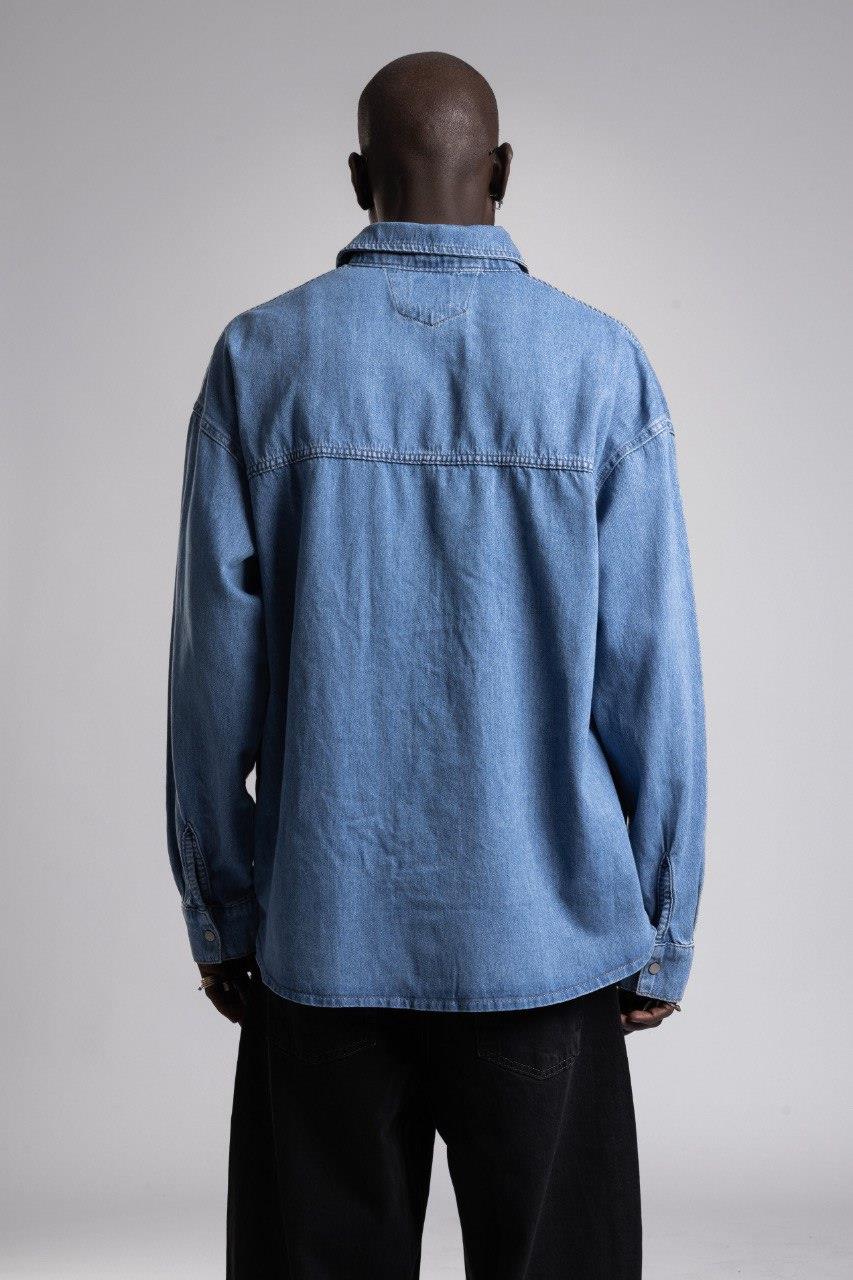 Wholesale Men's Light Blue Jean Shirt 1503W26-1643-12