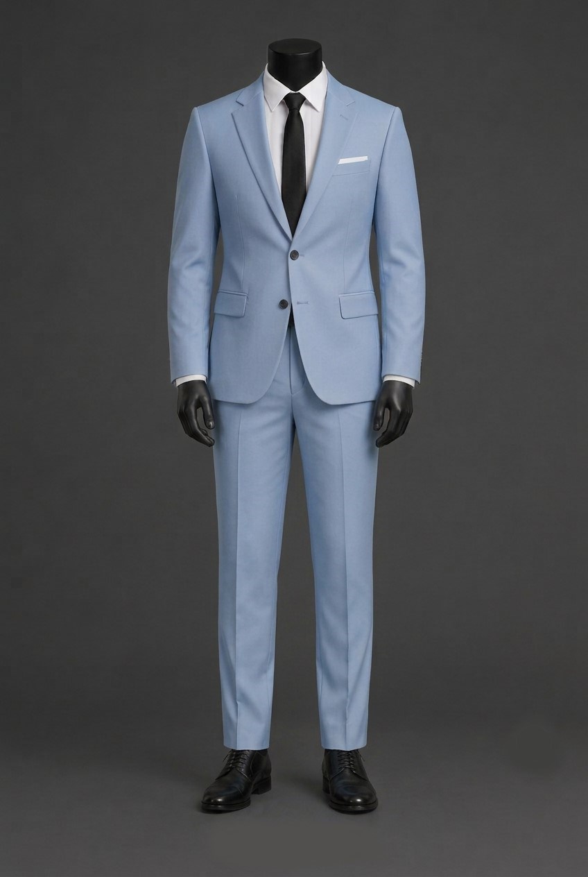 Wholesale Men's Light Blue Two-Piece Suit 1701-122