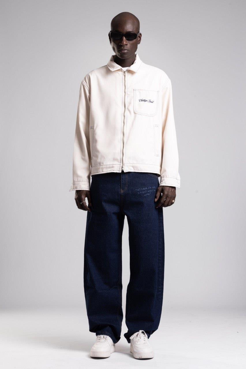 Wholesale Men's Light Ecru Jean Jacket  1503W26-4349-2