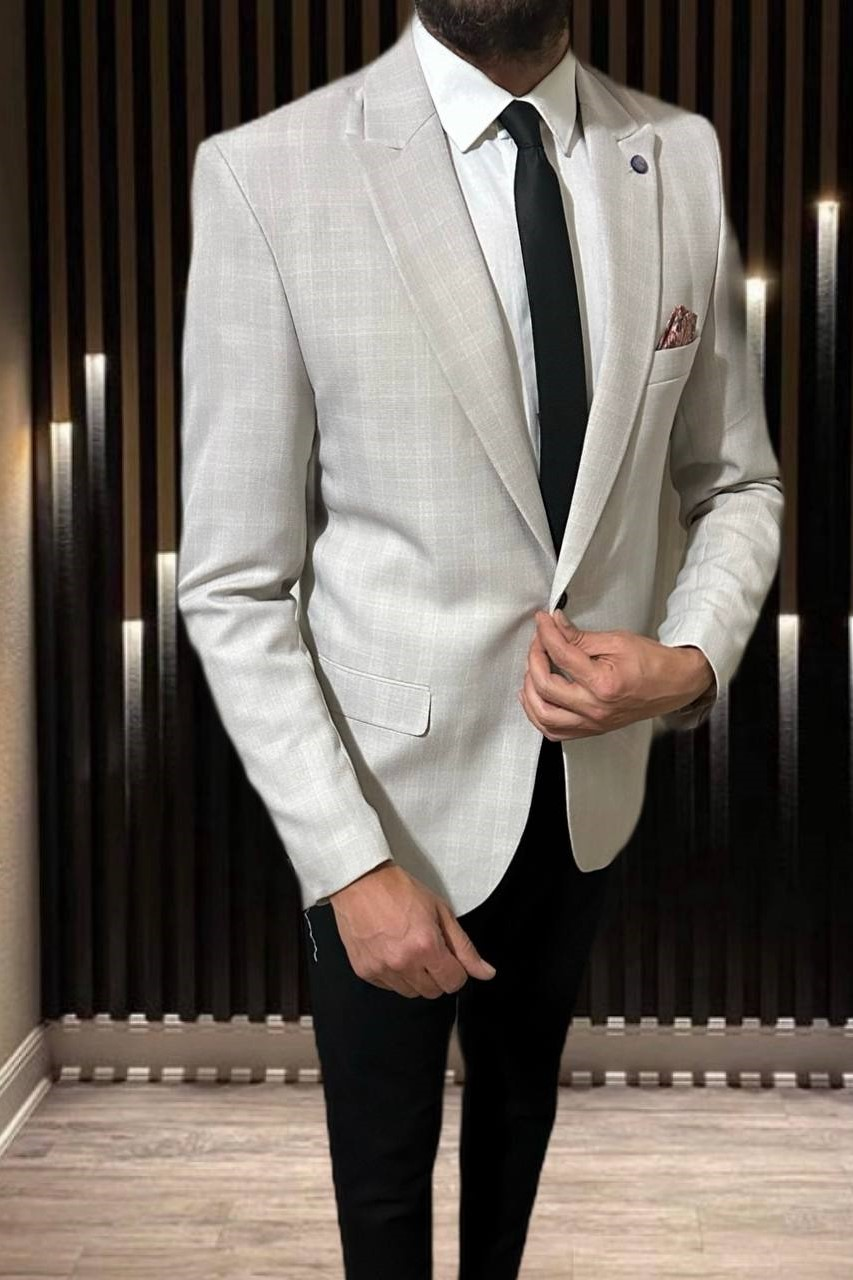 Wholesale Men's Light Gray Blazer Jacket 1701W26-079