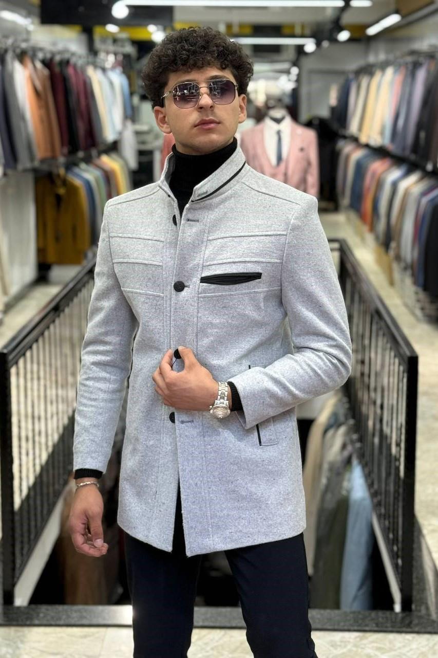 Wholesale Men's Light Gray Coat 1701W26-047