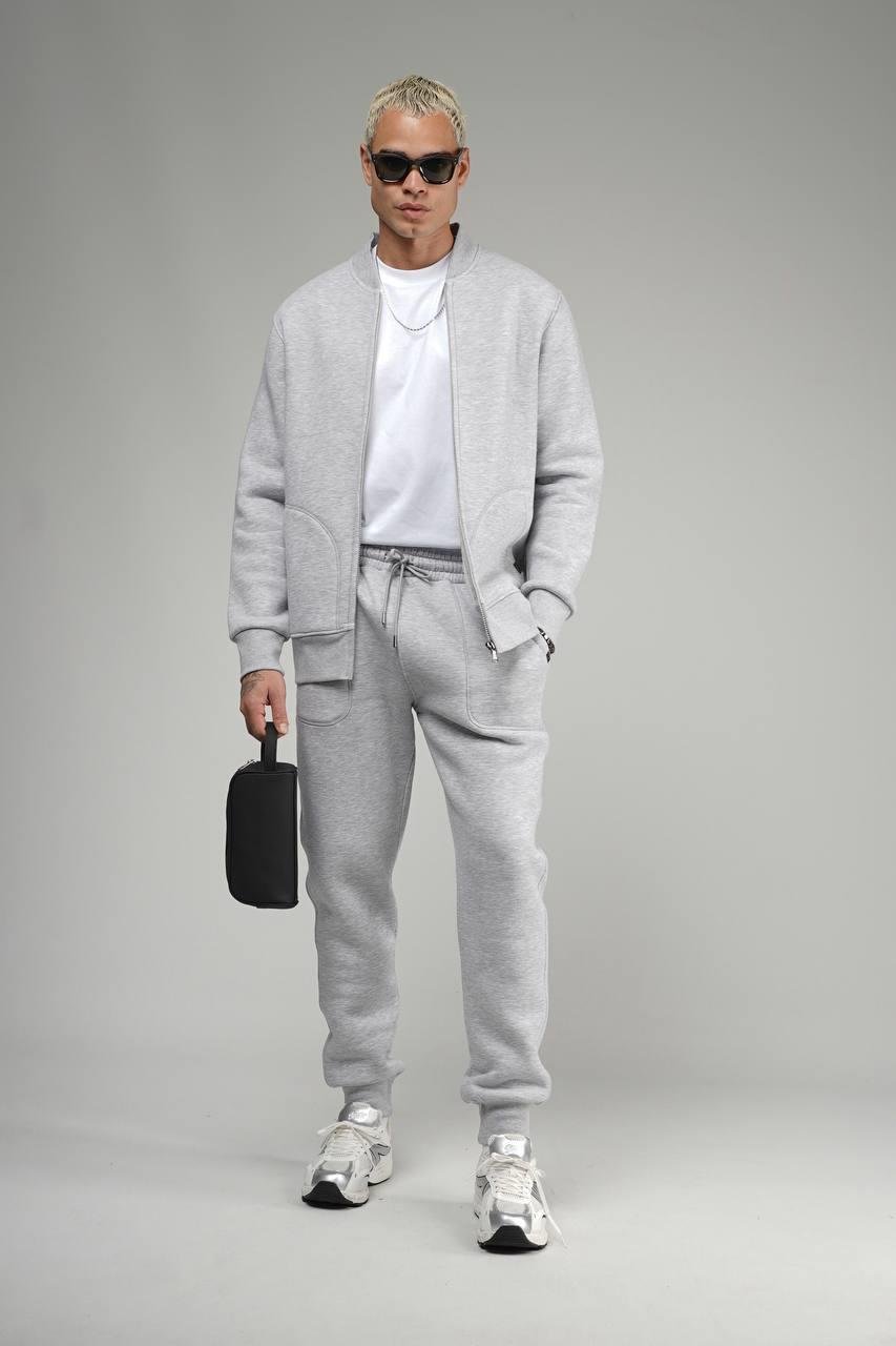 Wholesale Men's Light Gray Tracksuit 1690W26-128