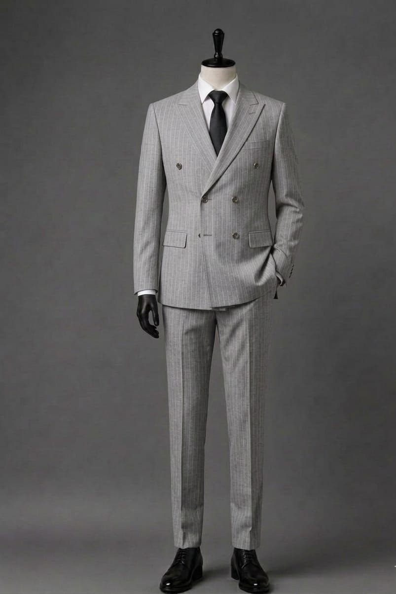 Wholesale Men's Light Gray Two-Piece Suit 1701-112