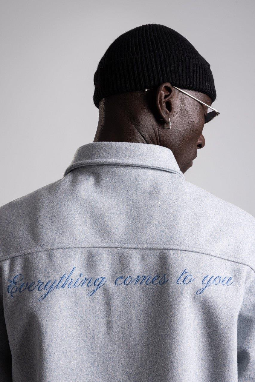 Wholesale Men's Light Gray Wool Blend Coat 1503W26-1793