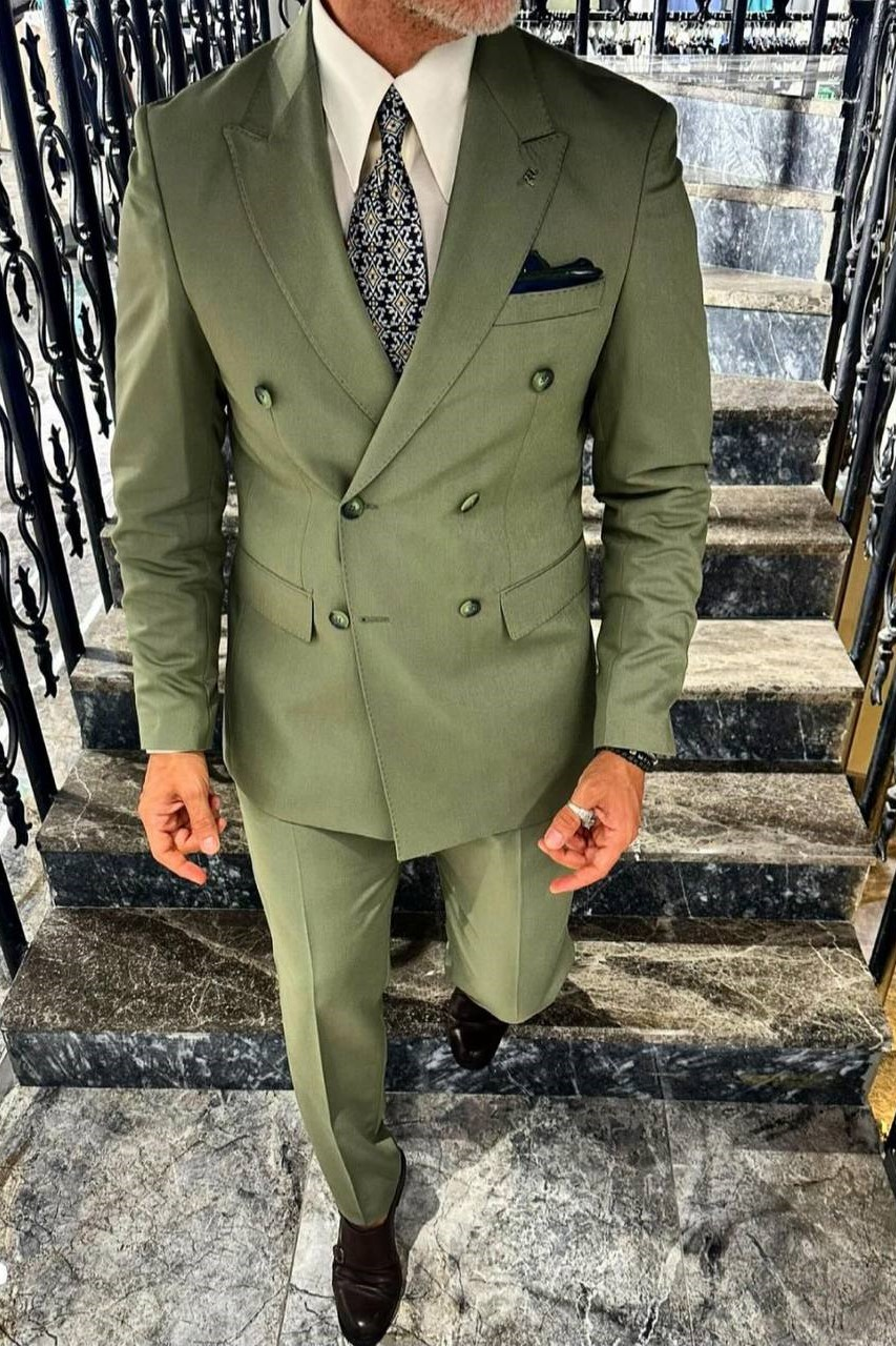 Wholesale Men's Lime Green Two-Piece Suit 1702W26-5627