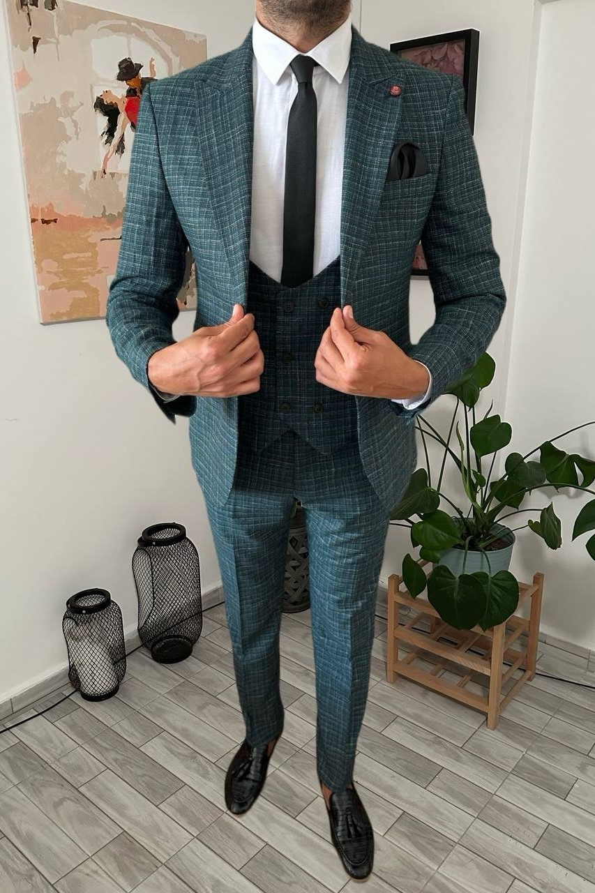 Wholesale Men's Menthol Three-Piece Suit 1701W26-086