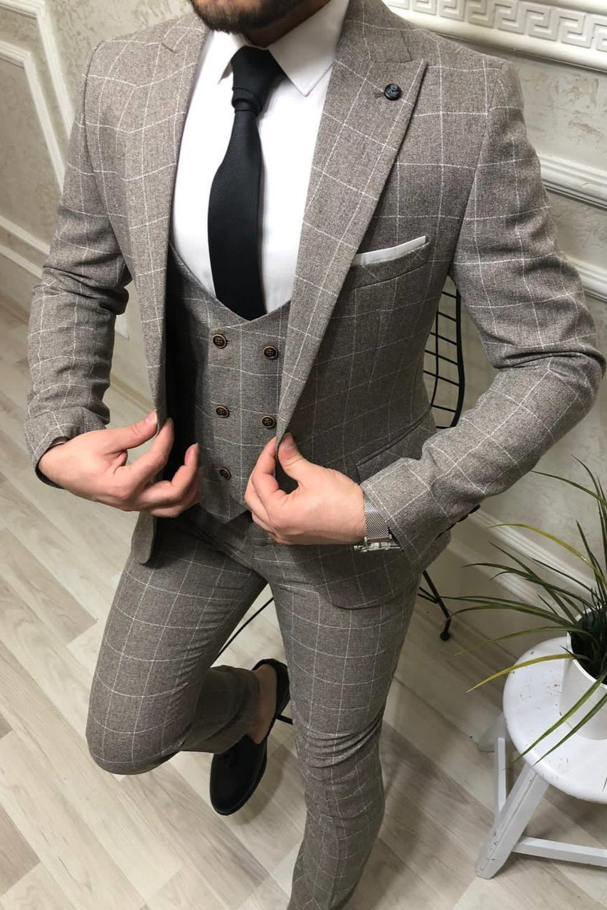 Wholesale Men's Mink Three-Piece Suit 1701W26-076