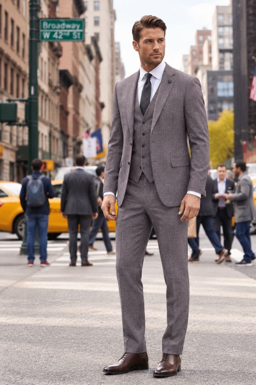 Wholesale Men's Mink Three-Piece Suit 1701-134