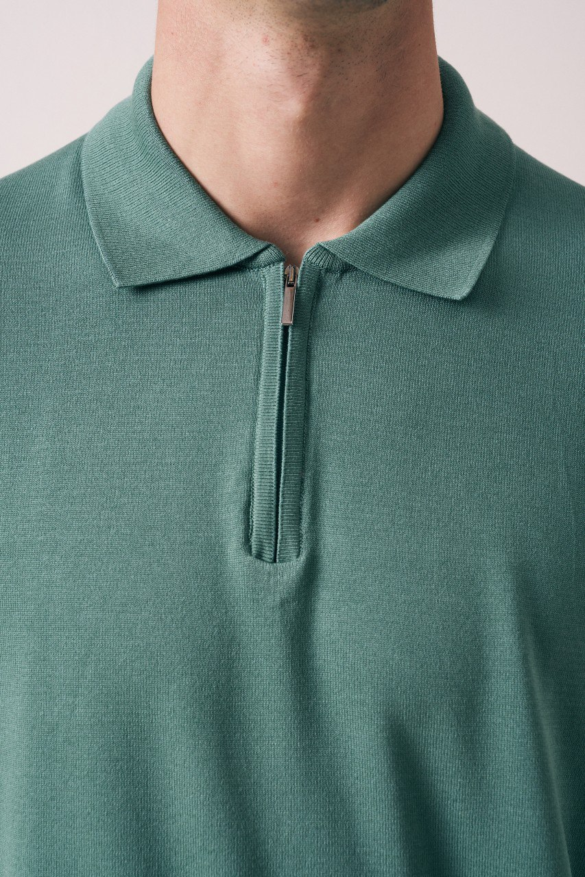 Wholesale Men's Mint Knit Polo Shirt 1609W26-66590 