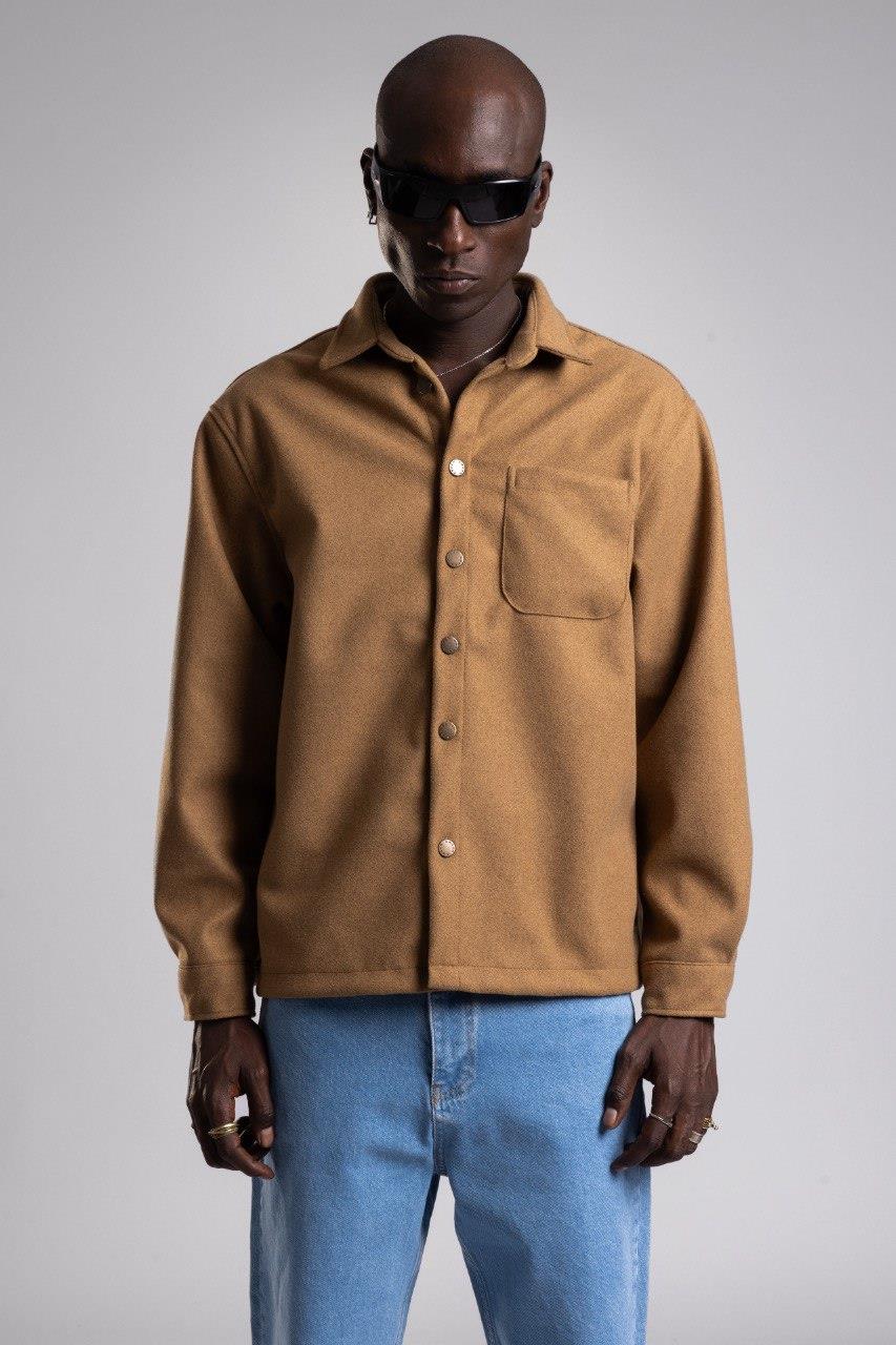 Wholesale Men's Mustard Wool Blend Coat 1503W26-1793