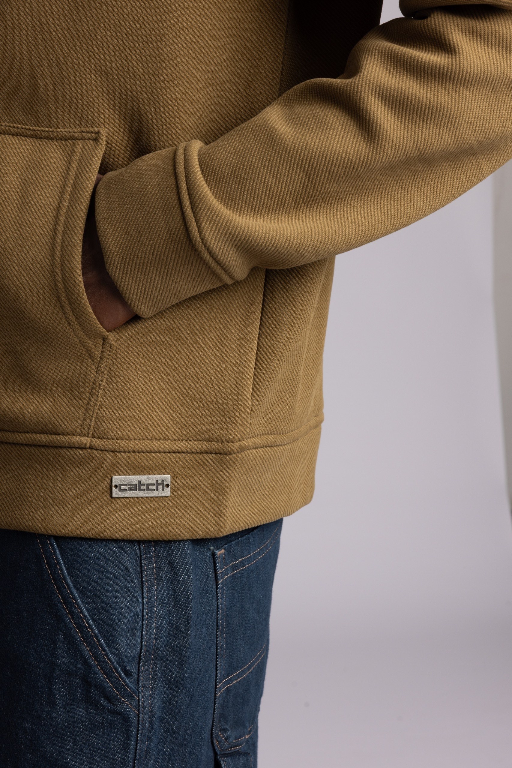 Wholesale Men's Mustard Zip Sweatshirt  1503FW27-MRT-4628