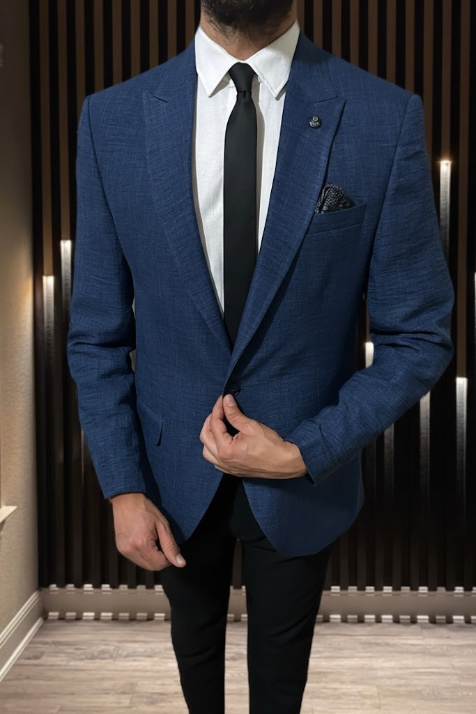 Wholesale Men's Navy Blazer Jacket 1701W26-080