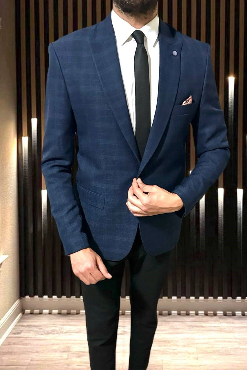 Wholesale Men's Navy Blazer Jacket 1701W26-079