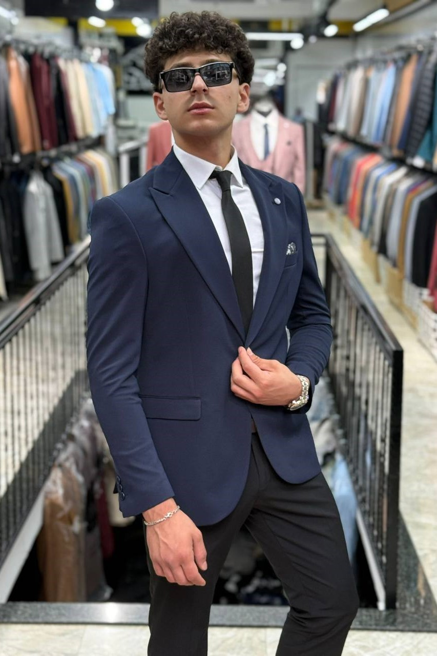 Wholesale Men's Navy Blazer Jacket 1701W26-068
