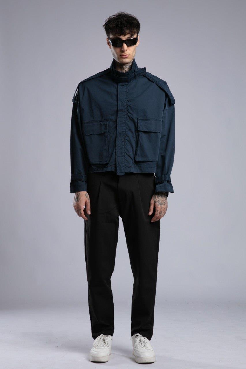 Wholesale Men's Navy Detailed Jacket 1503W26-4606