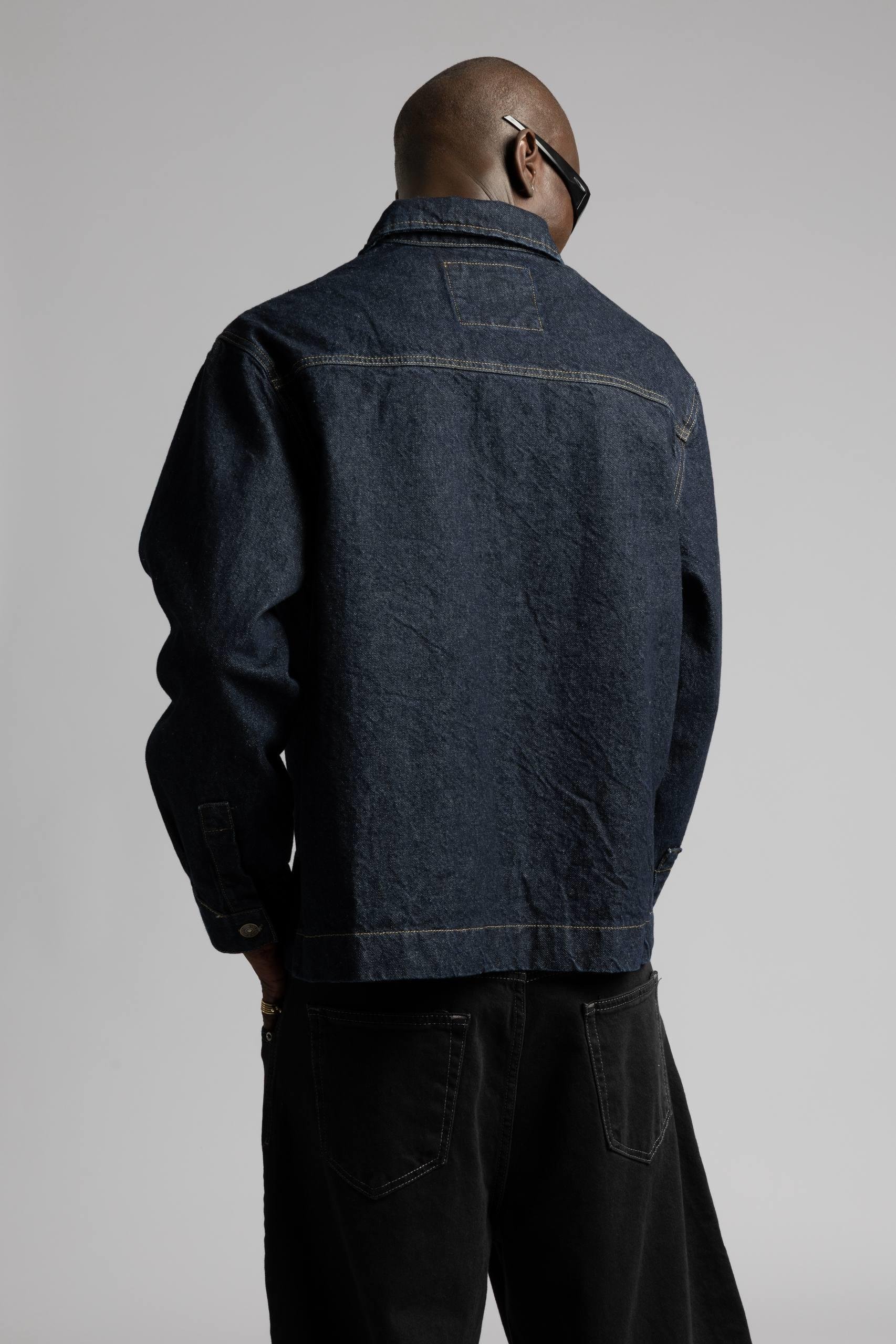 Wholesale Men's Navy Jean Jacket 1503W26-1799