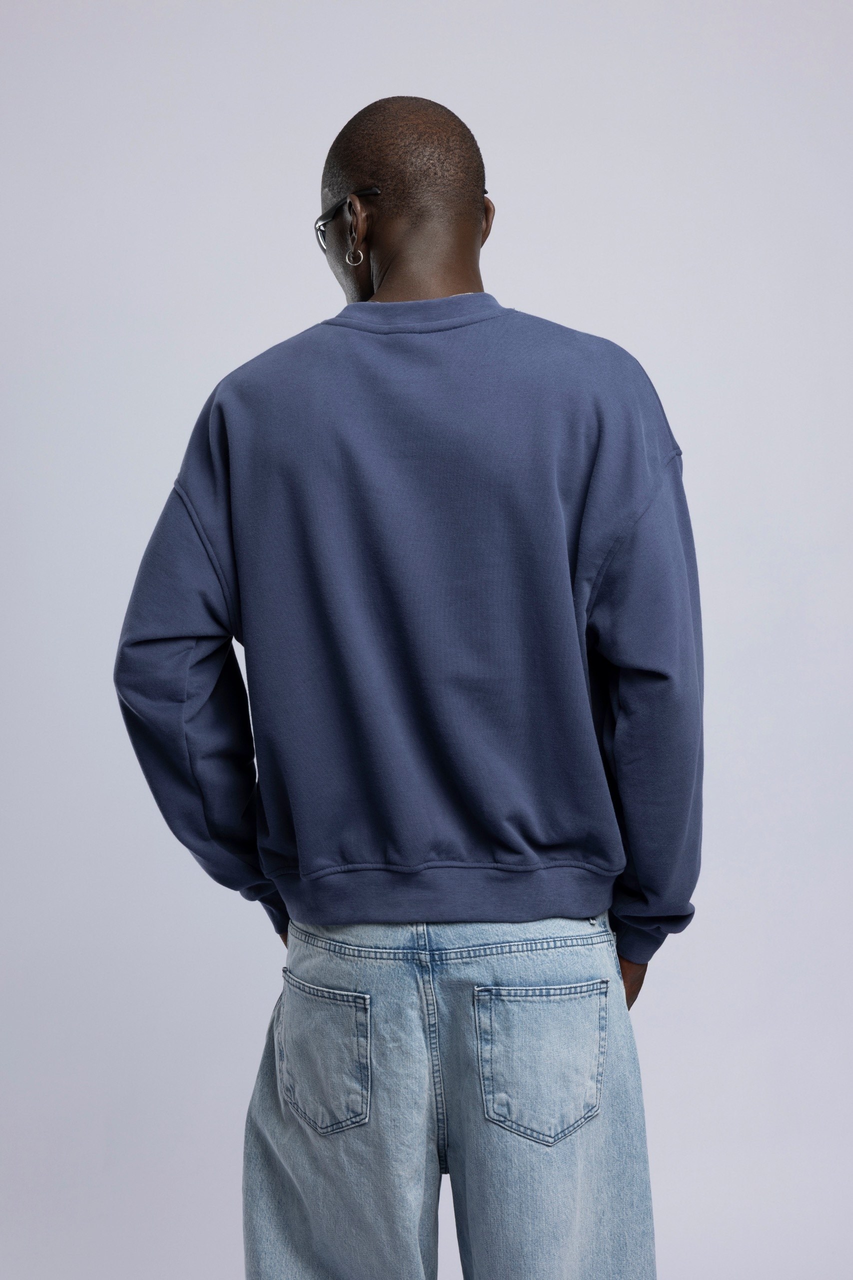 Wholesale Men's Navy Printed Sweatshirt  1503FW27-MRT-4640