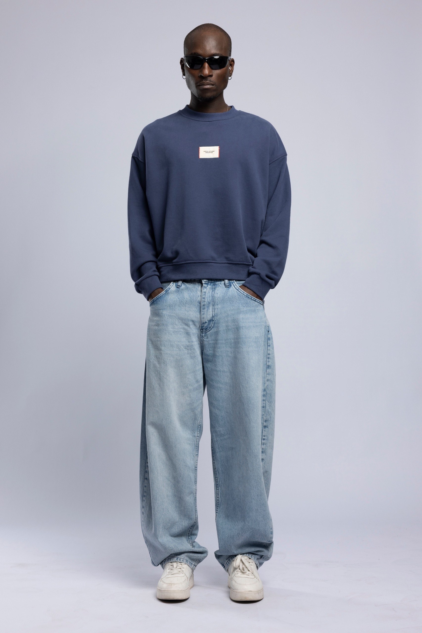 Wholesale Men's Navy Printed Sweatshirt  1503FW27-MRT-4640