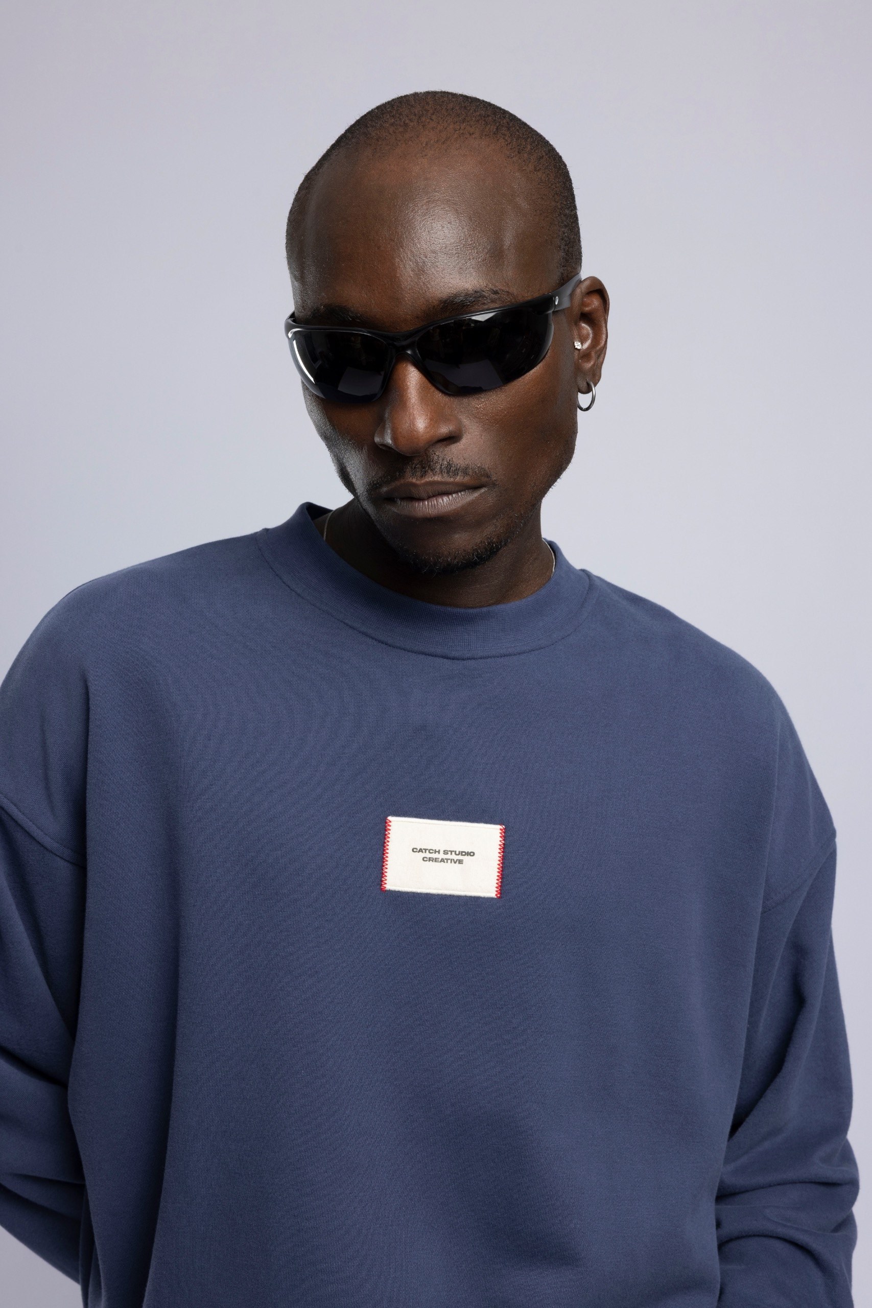 Wholesale Men's Navy Printed Sweatshirt  1503FW27-MRT-4640