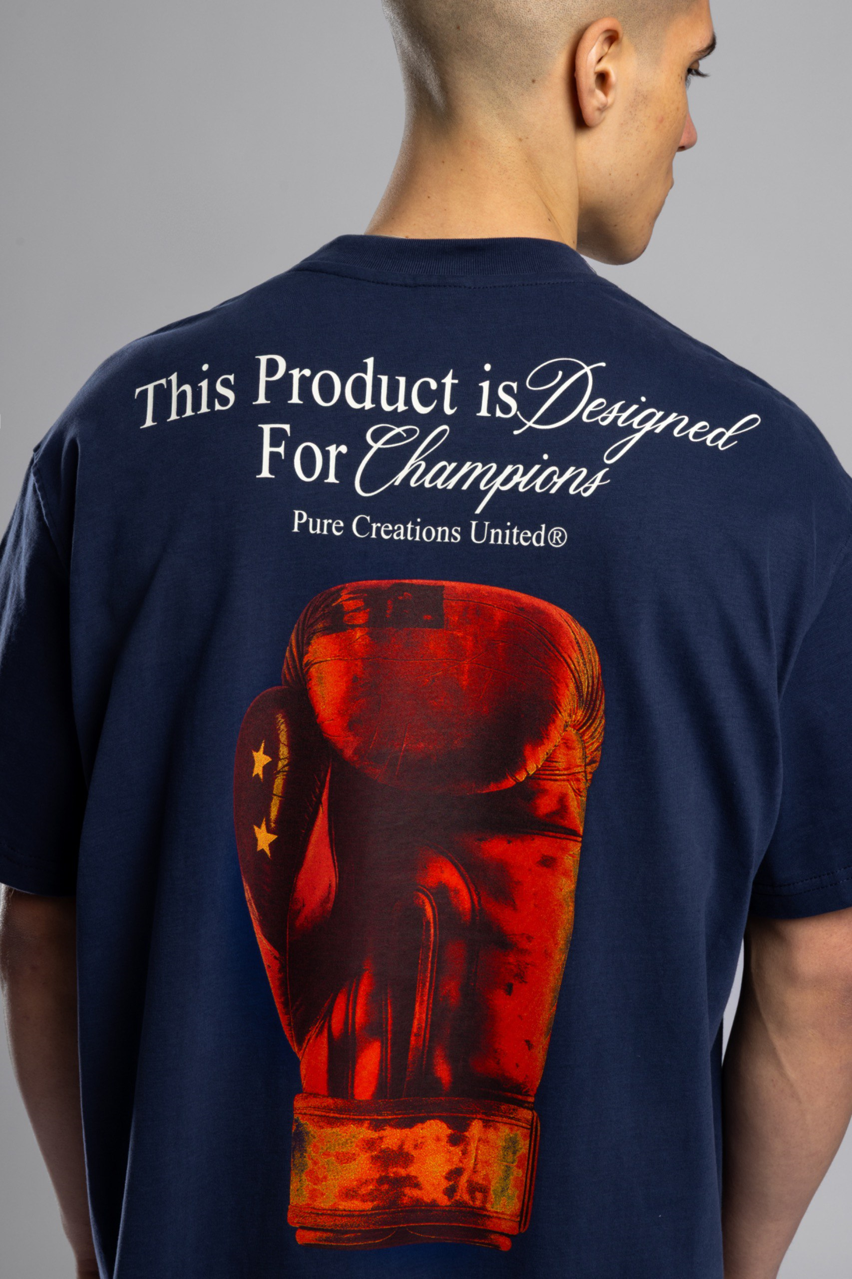 Wholesale Men's Navy Printed T-shirt 1503W26-MRT-26009