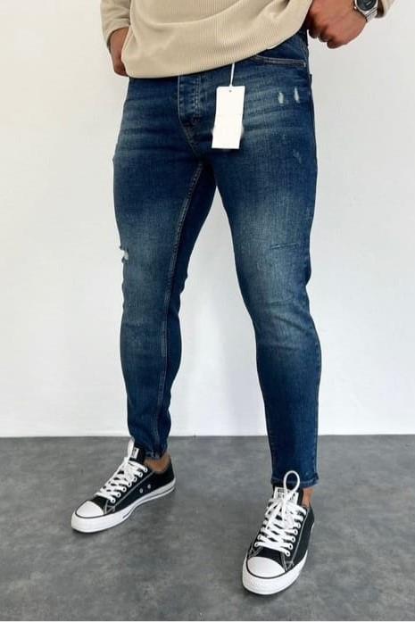 Wholesale Men's Navy Slim Fit Jeans 1504W26-PNT2174