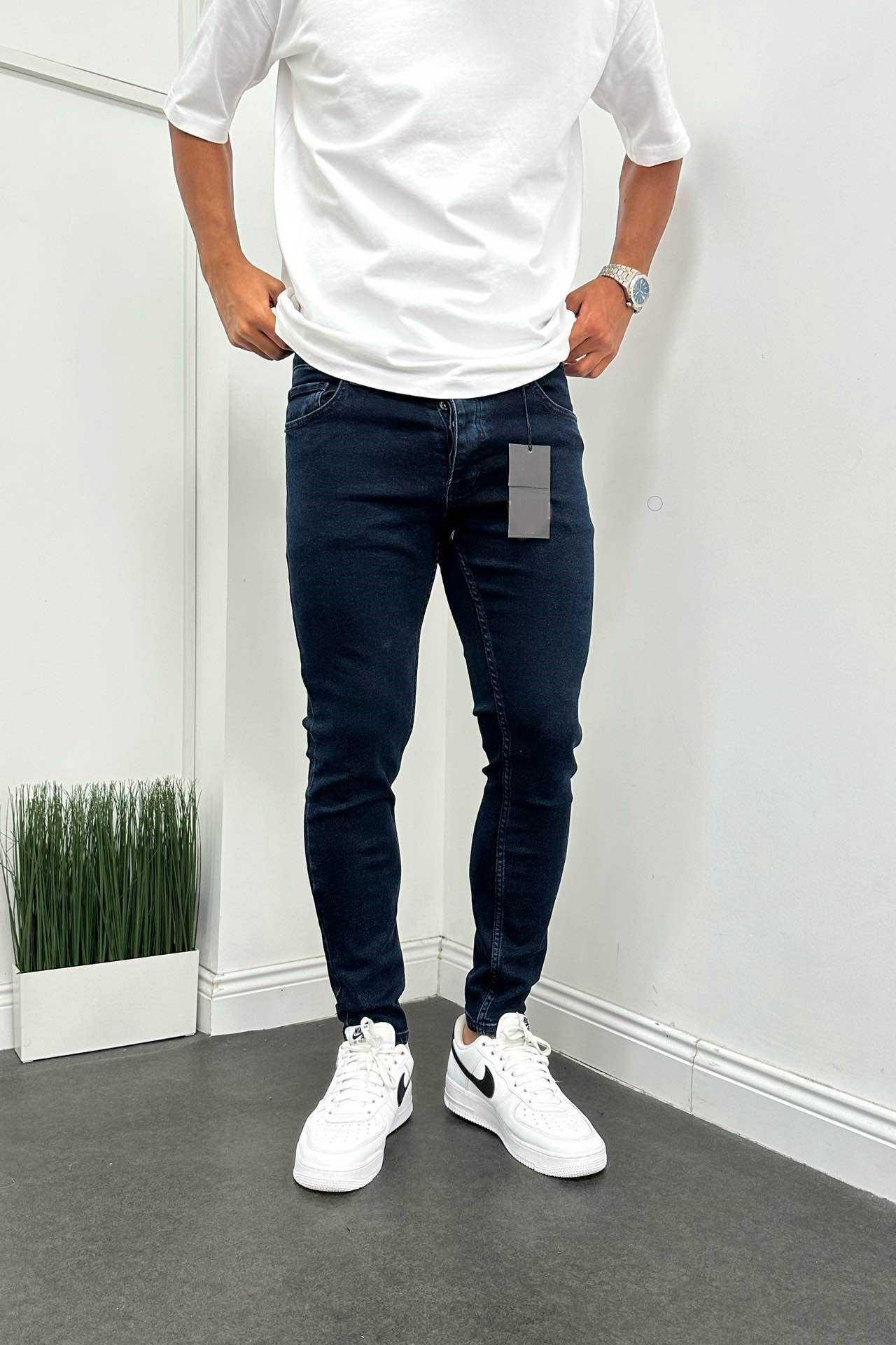 Wholesale Men's Navy Slim Fit Jeans 1504W26-PNT2580