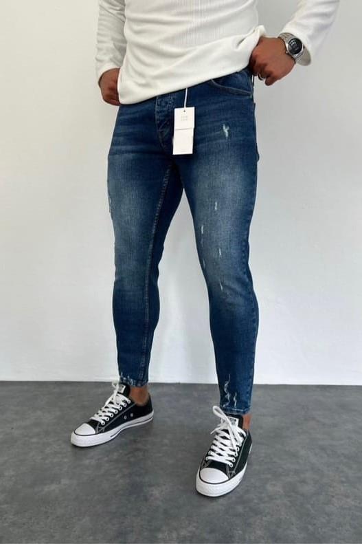 Wholesale Men's Navy Slim Fit Jeans 1504W26-PNT2168
