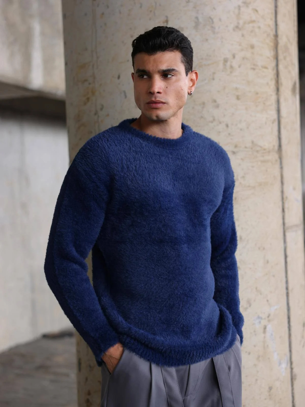 Wholesale Men's Navy Sweater 1603FW27-26TK023 