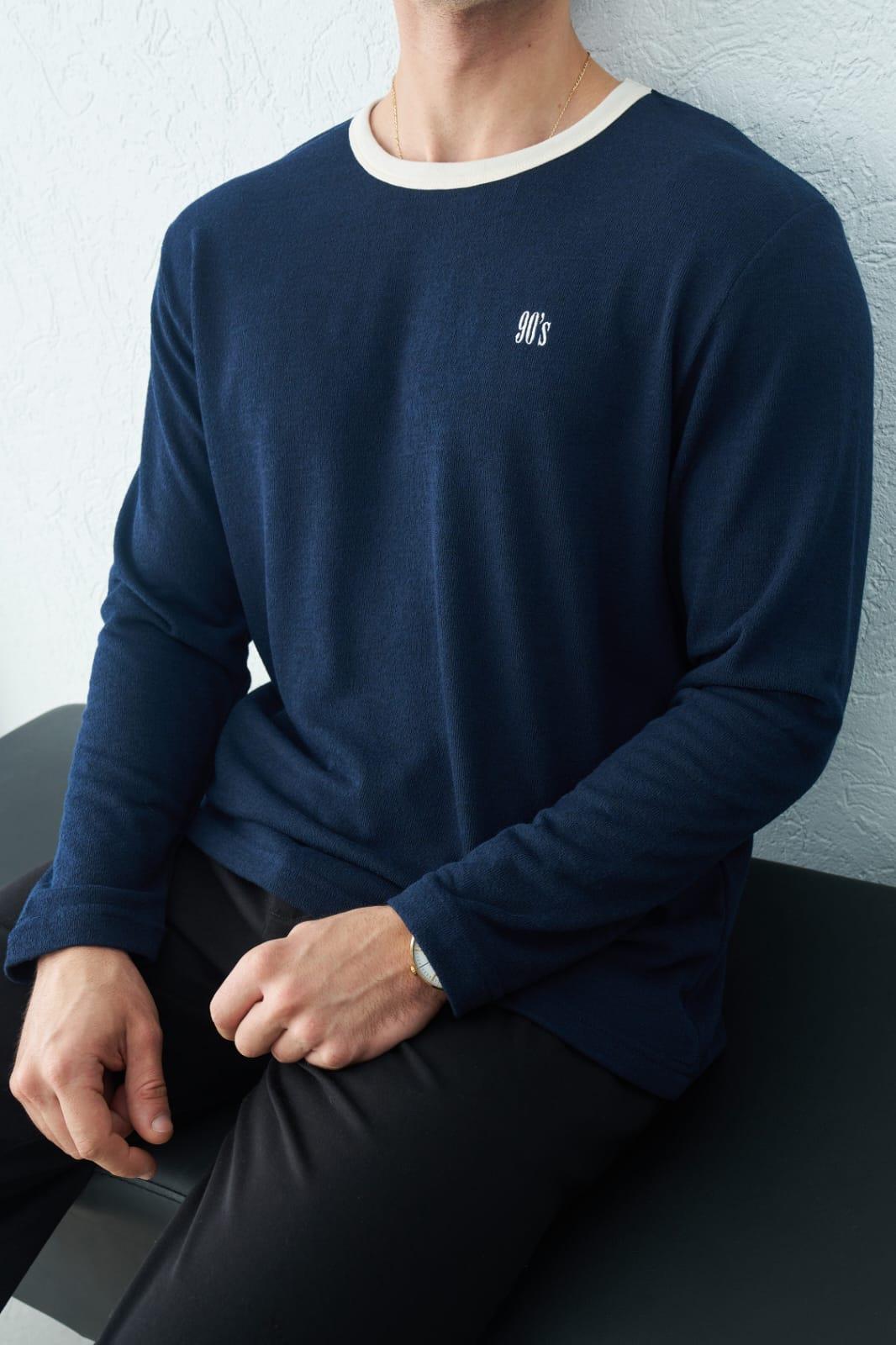 Wholesale Men's Navy Sweatshirt 1601FW26-2620