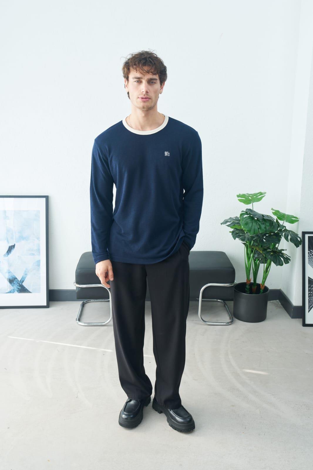 Wholesale Men's Navy Sweatshirt 1601FW26-2620