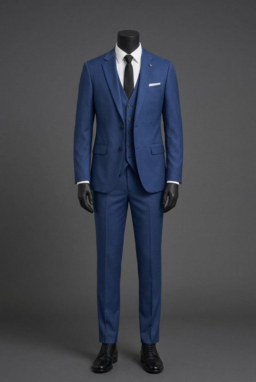 Wholesale Men's Navy Three-Piece Suit 1701-125