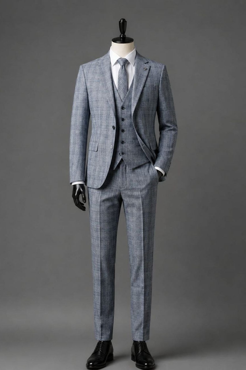 Wholesale Men's Navy Three-Piece Suit 1701W26-110