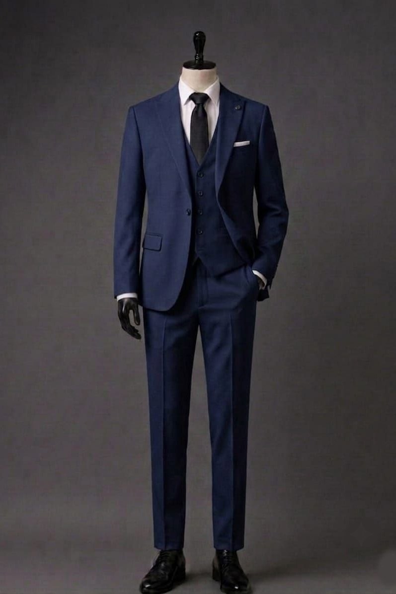 Wholesale Men's Navy Three-Piece Suit 1701-116