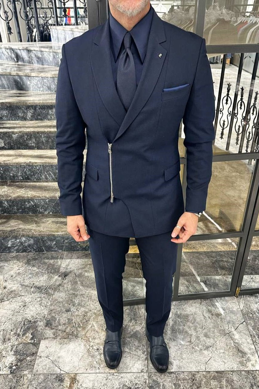 Wholesale Men's Navy Two-Piece Suit 1702W26-5722