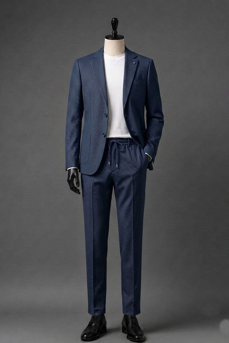 Wholesale Men's Navy Two-Piece Suit 1701-118