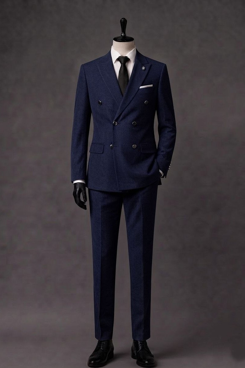 Wholesale Men's Navy Two-Piece Suit 1701-128