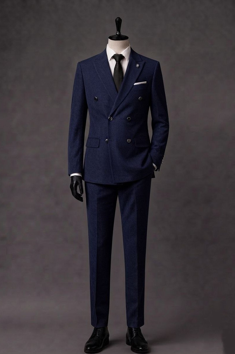 Wholesale Men's Navy Two-Piece Suit 1701-119