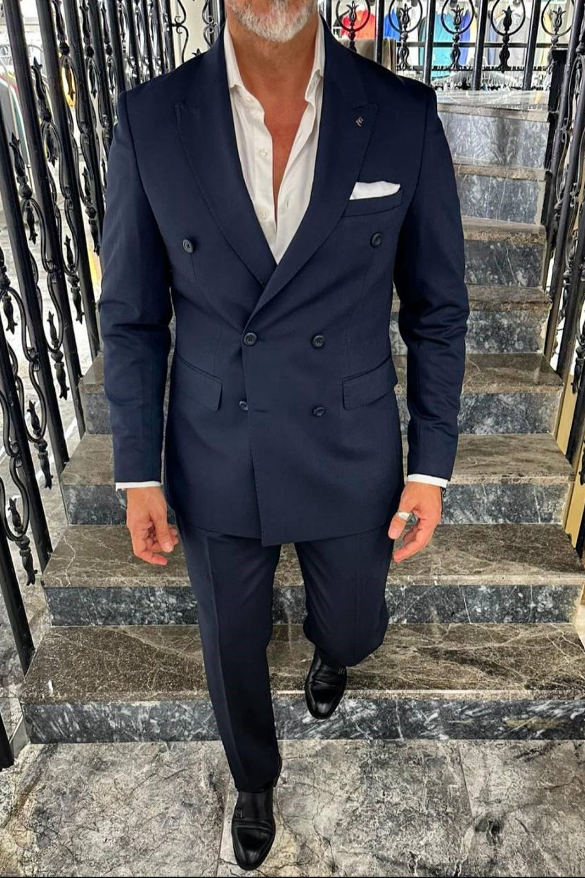 Wholesale Men's Navy Two-Piece Suit 1702W26-5627