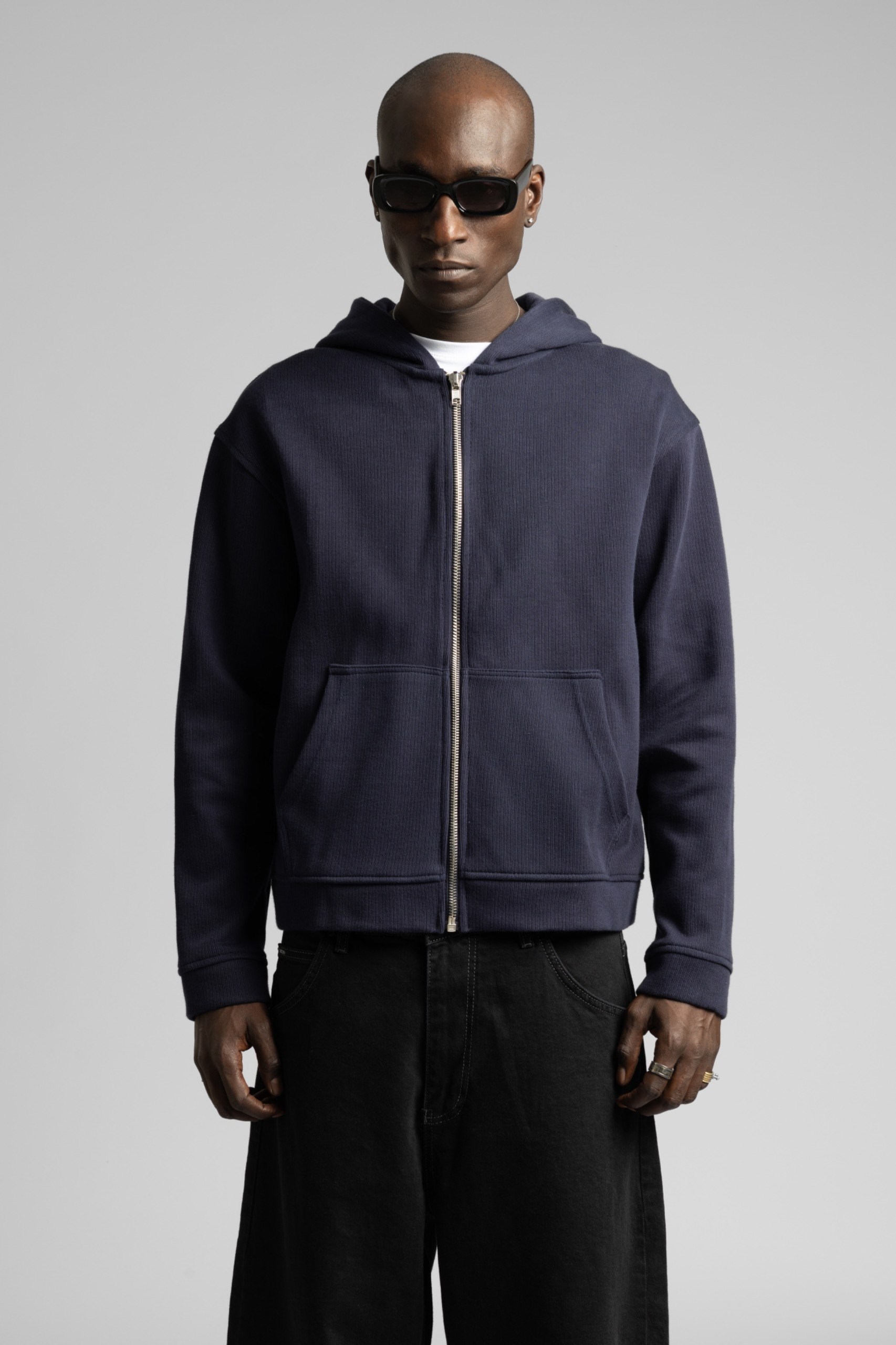 Wholesale Men's Navy Zip Sweatshirt  1503FW27-MRT-4626