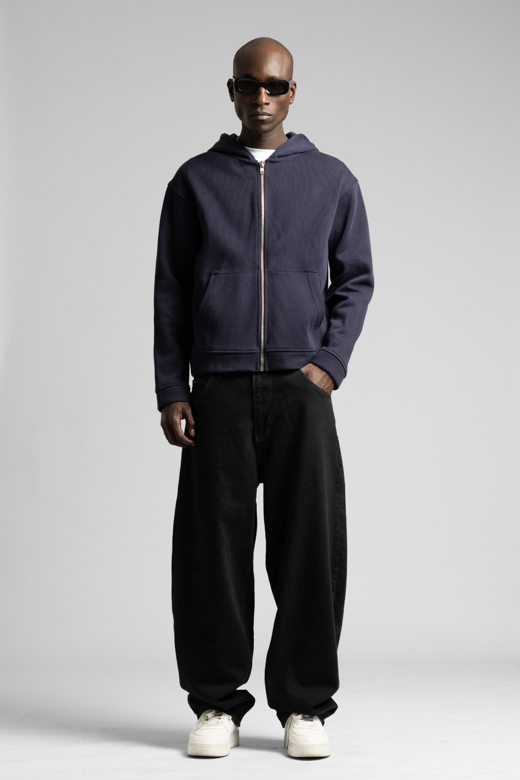 Wholesale Men's Navy Zip Sweatshirt  1503FW27-MRT-4626