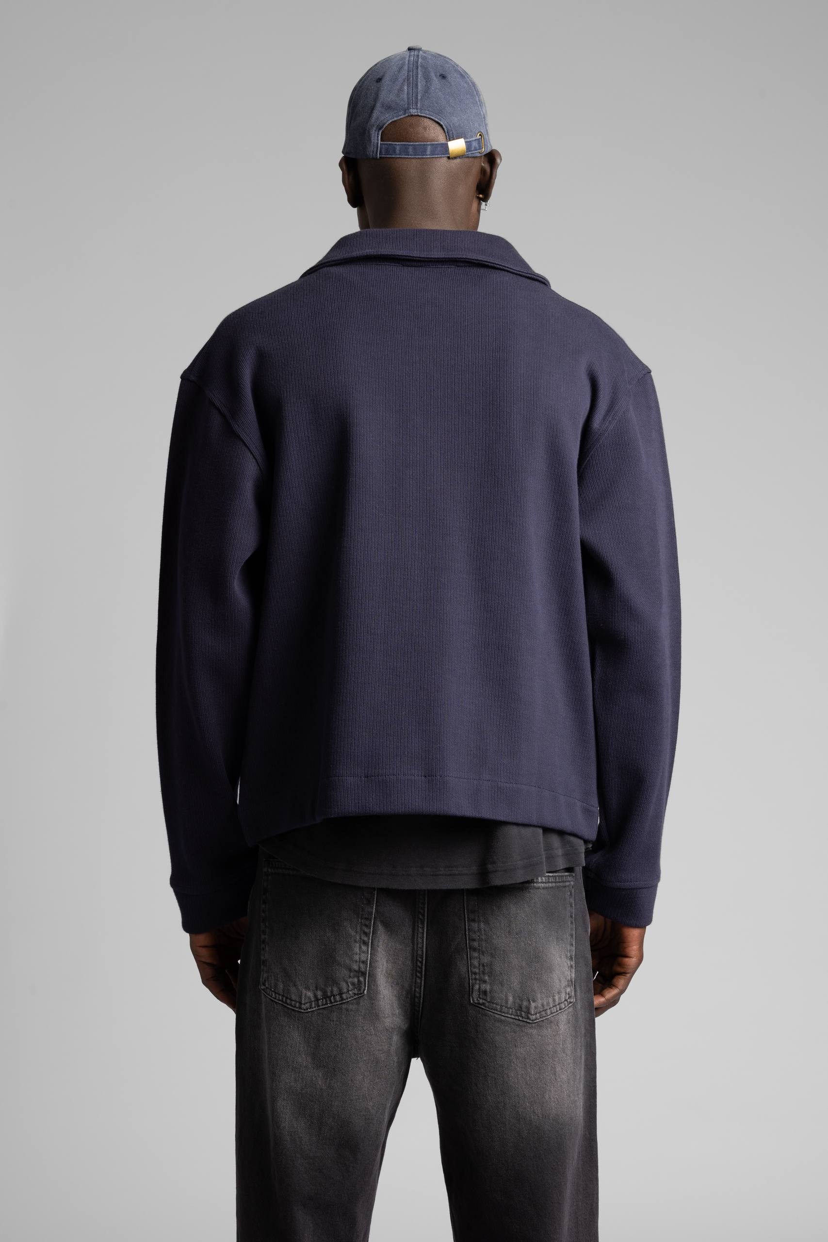 Wholesale Men's Navy Zip Sweatshirt  1503FW27-MRT-4627