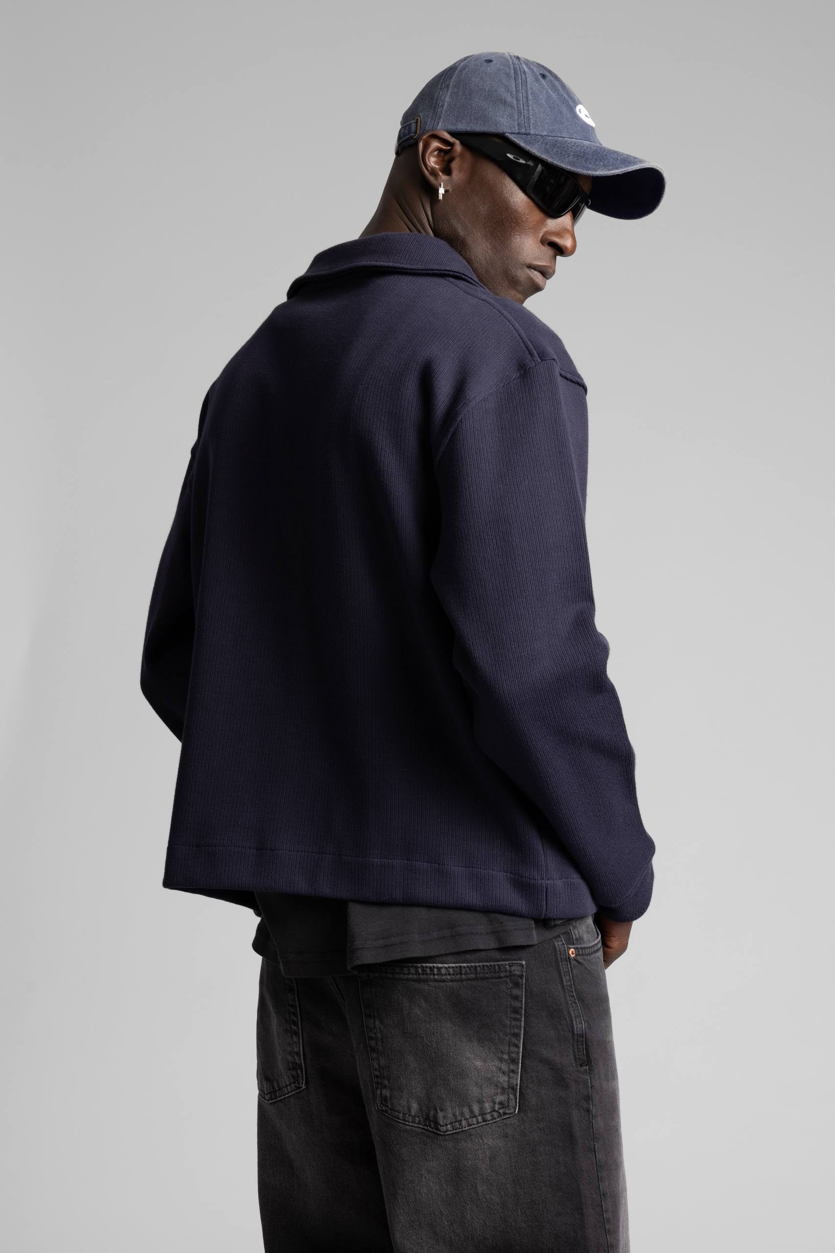 Wholesale Men's Navy Zip Sweatshirt  1503FW27-MRT-4627