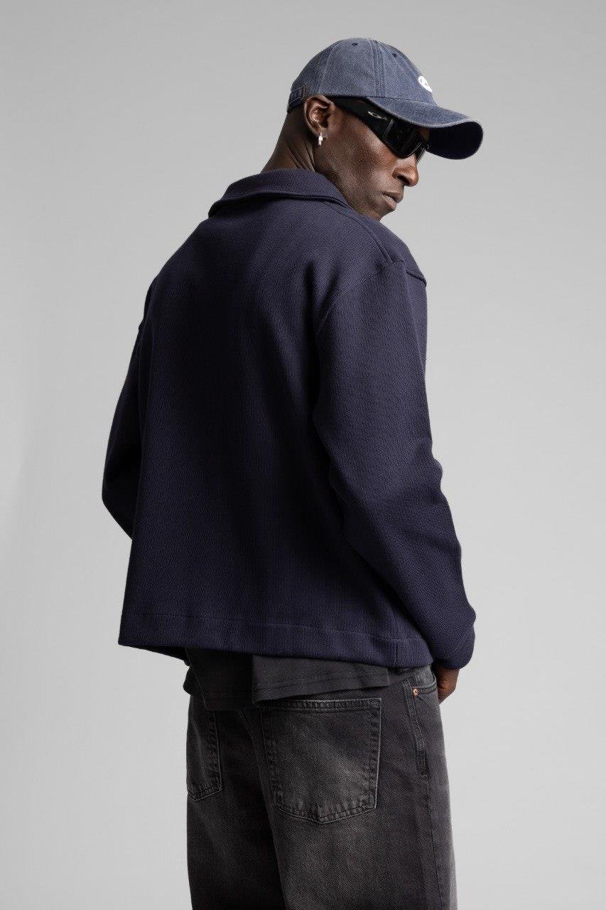 Wholesale Men's Navy Zipped Jacket 1503W26-MRT-4627