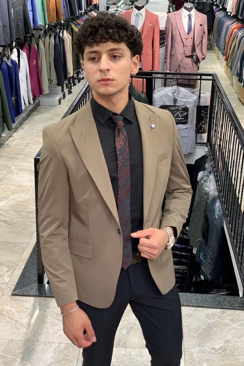 Wholesale Men's Olive Blazer Jacket 1701W26-071