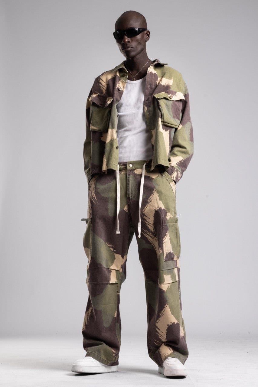 Wholesale Men's Olive Camouflage Jacket 1503W26-1790-1